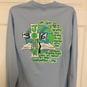 Southern Belle Lt. Blue L/S John 3:16 Size S